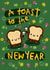 Cute New Year Card - Toast created by The Playful Indian