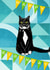 Cat Birthday card with Tuxedo cat and bunting created by Magenta Rose Designs