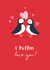 Cute Valentine's Day Card - I Puffin Love You! - Puffins created by Klara Hawkins