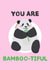 Cute Friendship Card - Hua Hua the Panda - You are bamboo-tiful created by BoozlesDoodles