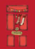 A cute Christmas card featuring a festive red door. created by Summer Lane Studio