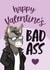 Funny Valentine's Day Card - Bad Ass - Donkey created by Bev O'Connor || @oconnordesign