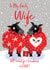 cute Christmas card for your Wife - funny sheep wearing Christmas pyjamas design created by REBECCA MCCULLOCH