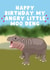 Cute Birthday Card - Angry Little Moo Deng - Hippo created by Pink Peach Cards