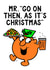 Cute Christmas Card - Mr. Men - Mr. Clever created by Mr. Men