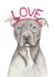 Cute Valentine's Day Card - Staffordshire Bull Terrier - Love created by lil wabbit