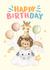 Birthday Cute Wild Animals: Balloons, Rainbows Stars & Clouds! created by Dara, Ceramic Scripture