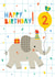 Cute Birthday Card - 2nd - Elephant created by Sofia Ossman