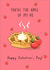 Cute Valentine's Day Card - You're The Apple Of My Pie - Pun created by @Laura Lonsdale Designs