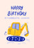 Cute Birthday Card - For Grandson - Digger created by Carla Ellis