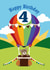 Cute 4th Birthday Card - Hot Air Balloon - Teddy Bear created by Roger Bear Designs
