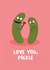 Cute Valentine's Day Card - Pickle - Rose created by Lucy Maggie Designs