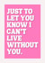 Can't Live Without You - Thank you, Love you for Partner or Best Friend created by Sunnie Love Co.