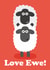 Rude Valentines Card - Love Ewe Sheep Pun - Funny Anniversary Card created by Studio Boketto