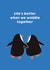 Cute Anniversary Card/Valentine's Day Card - Waddling Penguins created by Zove Ahh
