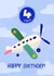 Cute Birthday Card - 4th - Aeroplane created by Carla Ellis