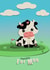 Cute Paper Collage Cow card for any occasion and any special person in your life created by Fred Forever