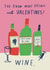 Funny Valentine's Day Card - Wine created by Alice Mole Illustration
