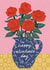 Pretty Valentine's Day Card - Vase - Roses created by Laura Darrington Design Ltd.
