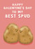 Cute Galentine’s Day Card - Best Spud created by Giddy Kipper