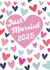 Classic Wedding Card - Just Married 2025 - Hearts created by Sticky Tape Kate 