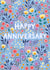 Pretty Anniversary Card - Blue Ditsy Floral created by Pear Tree Press