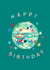 Arty Birthday Card - Colourful Disco Ball created by A Does Art