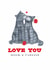 Cat Pun Valentine's Day Card - Love You - Meow and Furever - To the One I Love created by badgerbee design