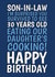 Funny 30th Birthday Card - Survived Daughter's Cooking - For Son-In-Law created by @Cupsie's Creations