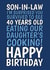 Funny 40th Birthday Card - Survived Daughter's Cooking - For Son-In-Law created by @Cupsie's Creations