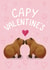 Cute Valentine's Day Card - Capybara created by Silky Rose Design