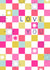 Arty Valentine's Day Card - Love You - Colourful Checkerboard created by Sticky Tape Kate 