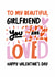 Classic Valentine's Day Card - Beautiful Girlfriend - You Are Loved created by Superlush Cards