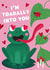 Cute Valentine's Day Card - Toadally Into You - Pun created by @tikkled.pink