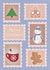 Cute Illustrated Christmas Card - Postage Stamp Design created by Liss Lili