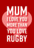 Funny Mother's Day Card - Rugby created by PEA GREEN PRINTS