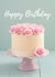 Elegant Birthday Cake with Pink Roses created by Elisabeth Cölfen