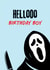 Fun Scream Birthday Card - For Him - Ghostface created by PopCult Designs