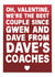 Funny Valentine's Day Card - Gwen and Dave Coaches - Gavin and Stacey created by Pickled Prints