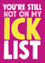 Fun Anniversary Card - Ick List - Typography created by Roll Creative