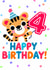 Cute Birthday Card - 4th - Tiger created by What She Said