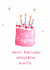 Classic Birthday Card - For Auntie - Pretty Cake created by HCD Illustration