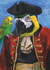 Fun Birthday Card - Pirate Parrot - Classical Painting created by Beth K Crane