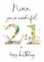 Traditional Birthday Card - 21st - Wonderful Niece created by Katie Phythian Design