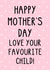 Fun Mother's Day Card - Love Your Favourite Child - Hearts created by OhJaye