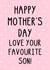 Fun Mother's Day Card - Favourite Son - Hearts created by OhJaye