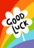 Cute Good Luck Card - Rainbow Clover created by Fox and Bird Studio
