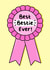 Cute Love & Friendship Card - Best Bestie Ever! - Badge created by Holly Murray Doodles