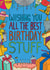 Cute Birthday Card - Wishing You All The Best Birthday Stuff - Illustrations created by OBJECTABLES