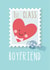 Cute Valentine's card for Boyfriend - 1st Class stamp - Heart created by Blue Butterfly Paperie